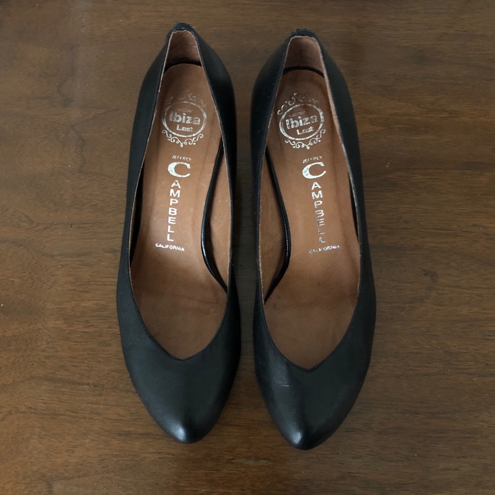 Jeffrey Campbell Classic Black Leather Abby Pumps